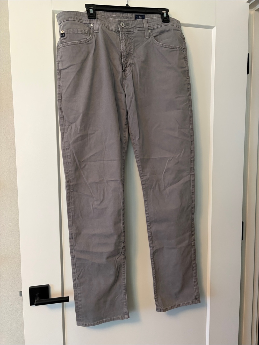 Ag Adriano Goldschmied Men's Light Gray Straight Jeans